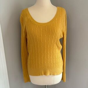 St. John’s Bay golden yellow long sleeve ribbed sweater size large GUC